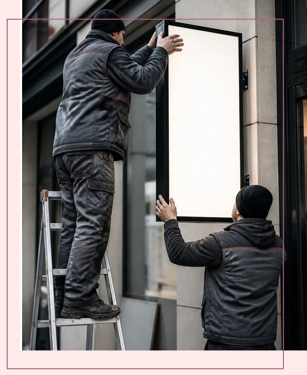 Изготовление и монтаж лайтбоксов под ключ в Мысках