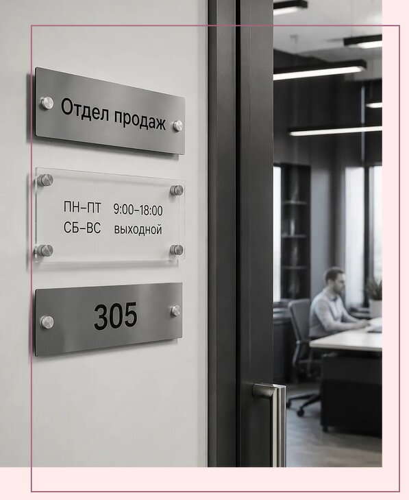 Офисные таблички на дверь в Мысках по цене от 4970 р. | Аванза-Мси